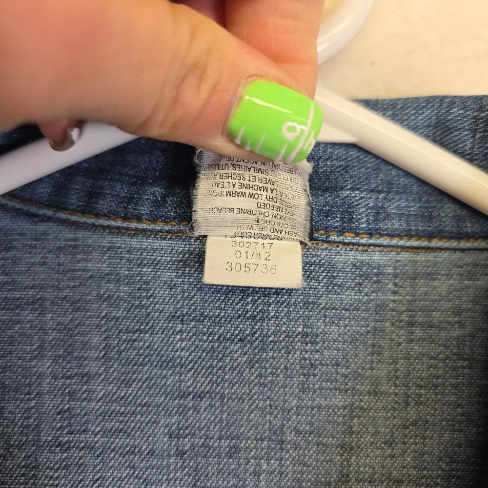 GAP‎ Denim Jacket Girls XL 12 Blue Y2K Preppy Classic School Minimalist Academia